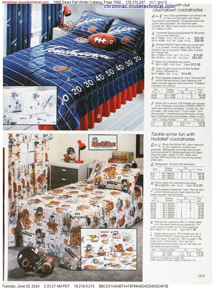 1988 Sears Fall Winter Catalog, Page 1092