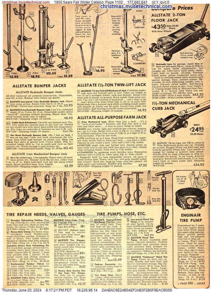 1950 Sears Fall Winter Catalog, Page 1102