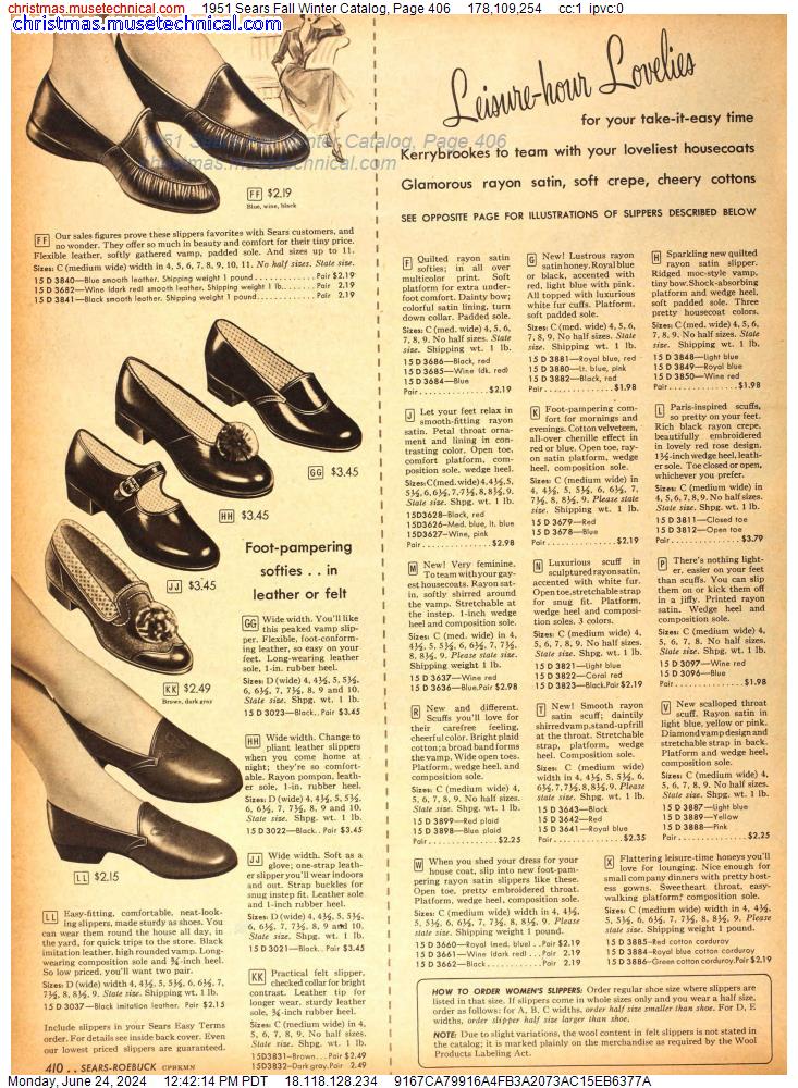 1951 Sears Fall Winter Catalog, Page 406