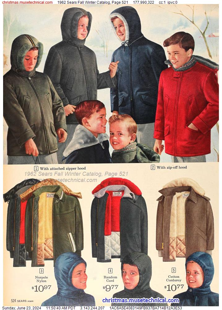 1962 Sears Fall Winter Catalog, Page 521