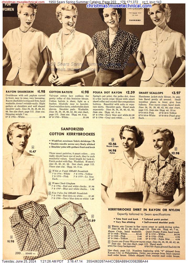 1950 Sears Spring Summer Catalog, Page 203