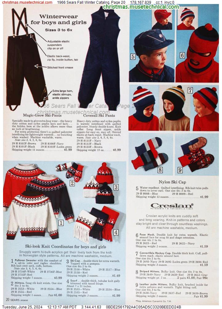 1966 Sears Fall Winter Catalog, Page 20