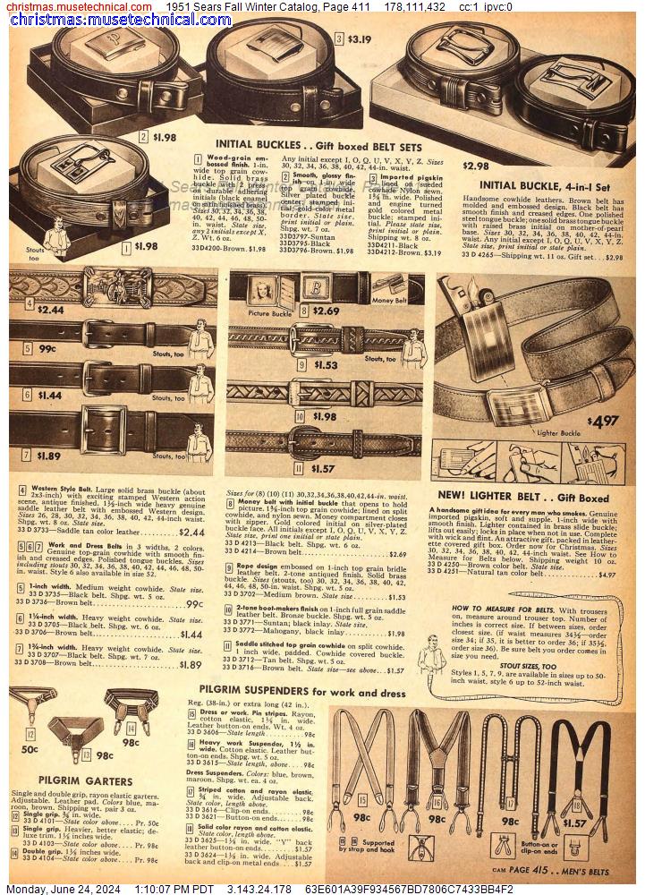 1951 Sears Fall Winter Catalog, Page 411