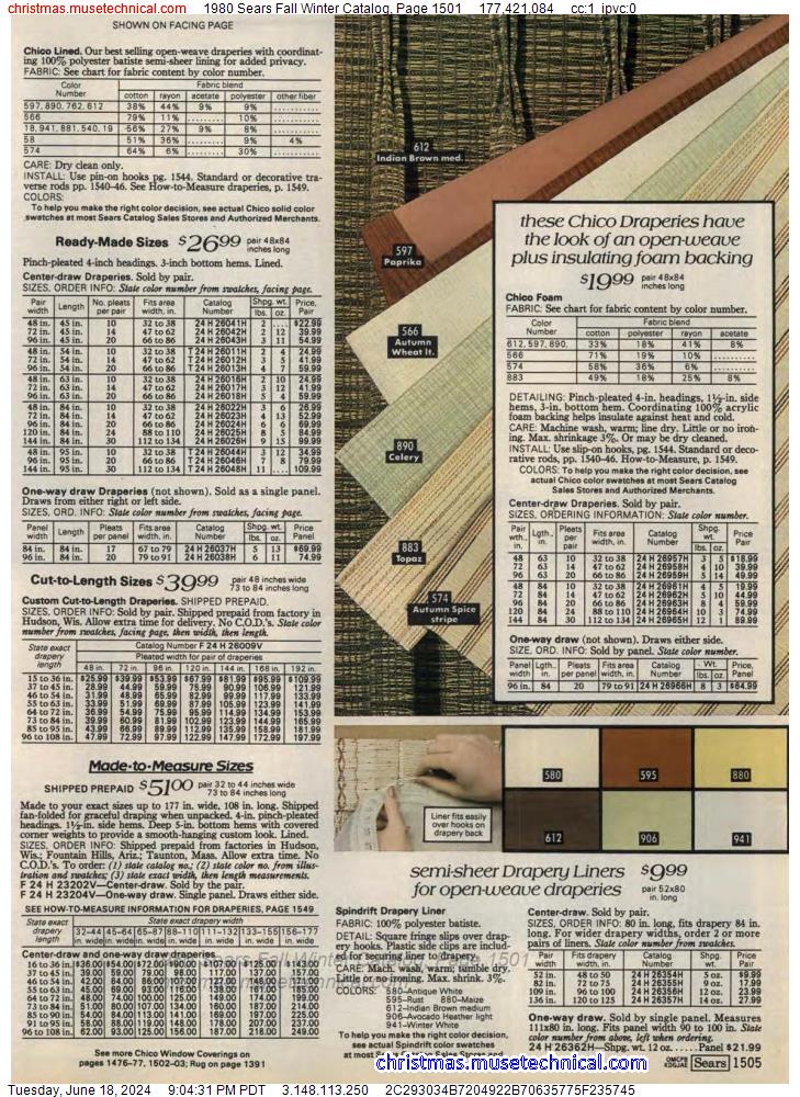 1980 Sears Fall Winter Catalog, Page 1501