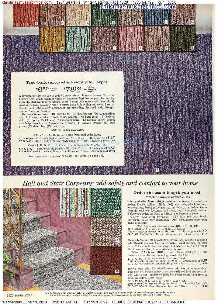 1961 Sears Fall Winter Catalog, Page 1320