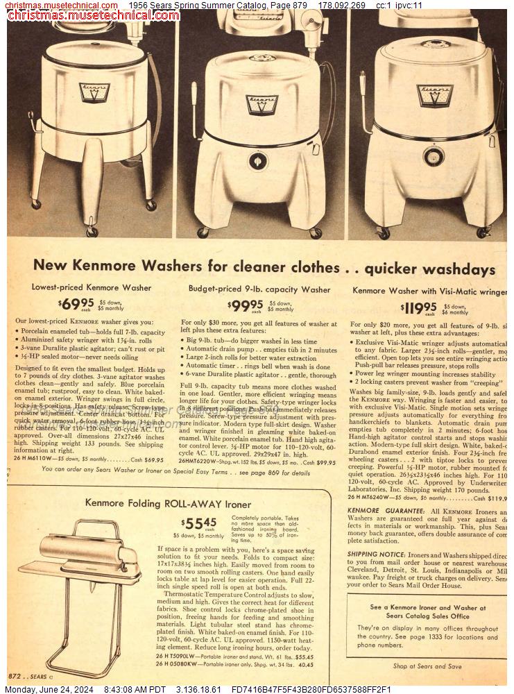 1956 Sears Spring Summer Catalog, Page 879