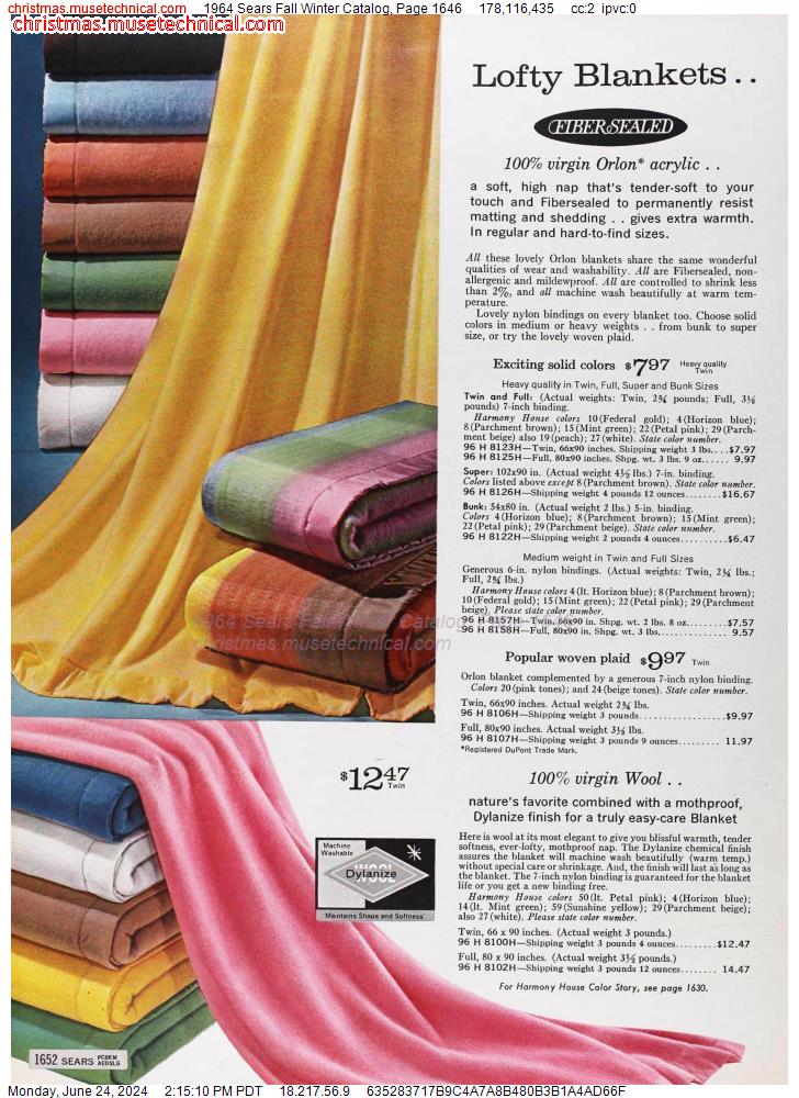 1964 Sears Fall Winter Catalog, Page 1646