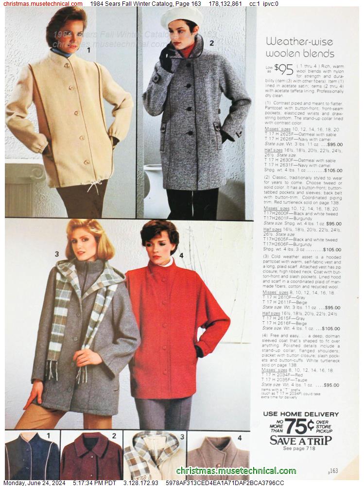1984 Sears Fall Winter Catalog, Page 163