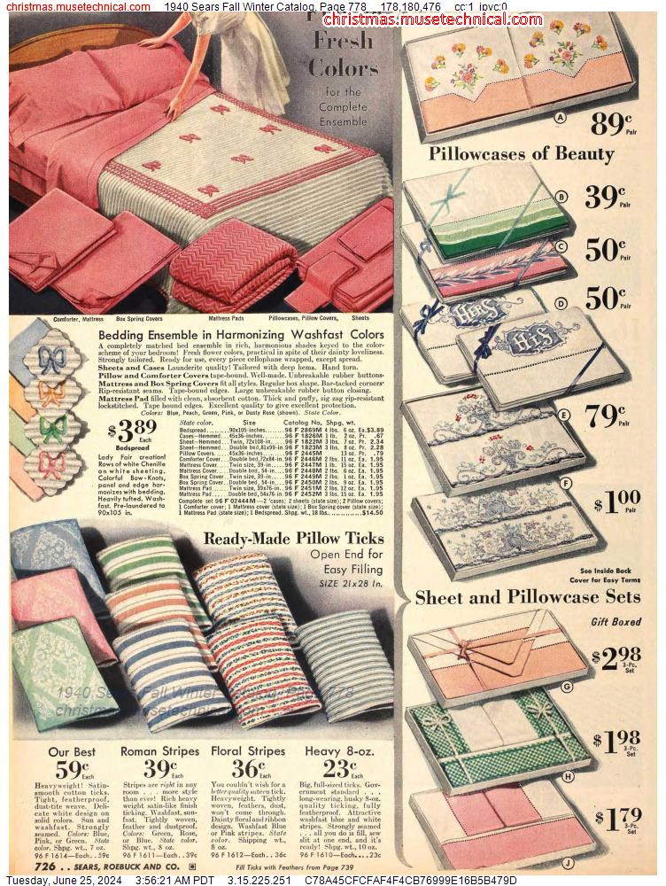 1940 Sears Fall Winter Catalog, Page 778