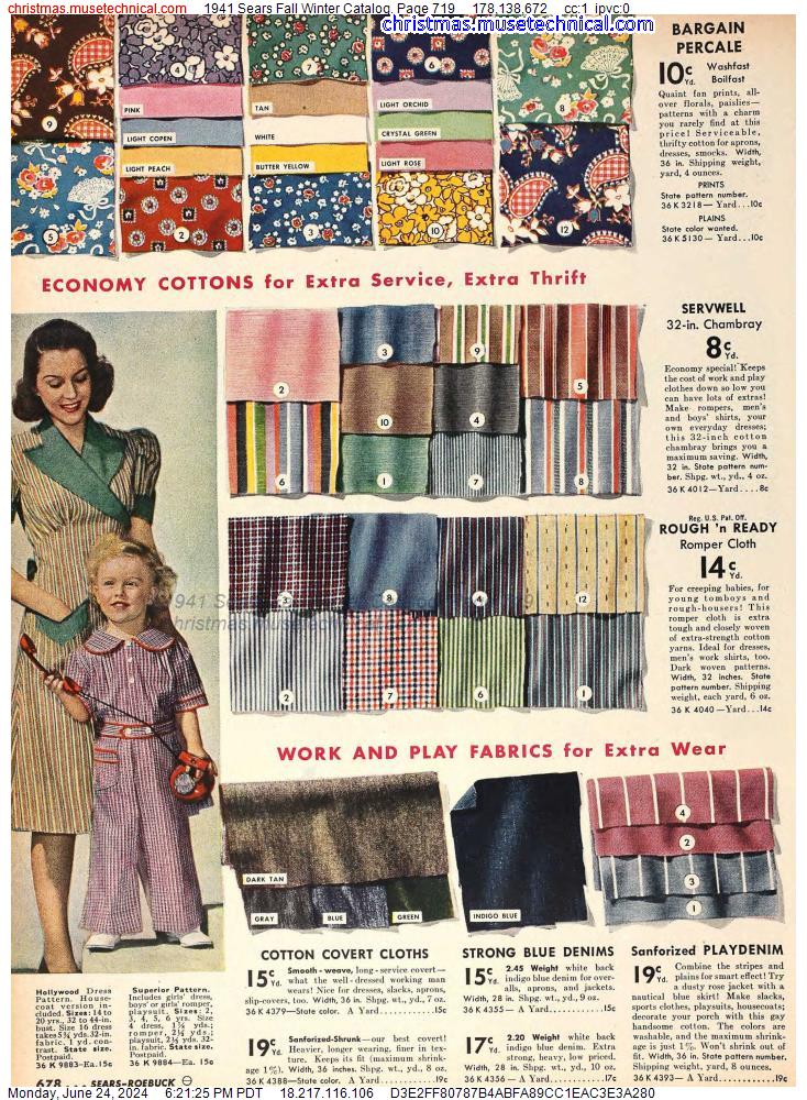 1941 Sears Fall Winter Catalog, Page 719