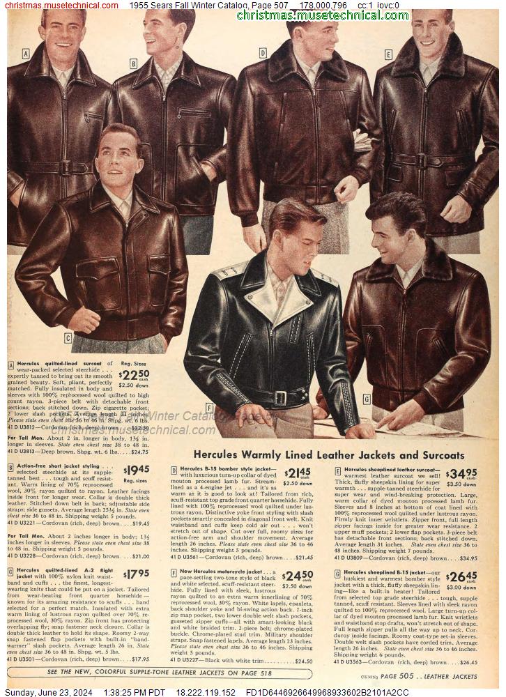 1955 Sears Fall Winter Catalog, Page 507