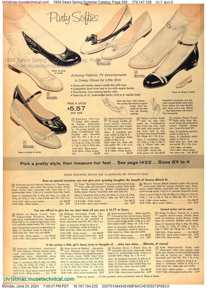 1958 Sears Spring Summer Catalog, Page 356