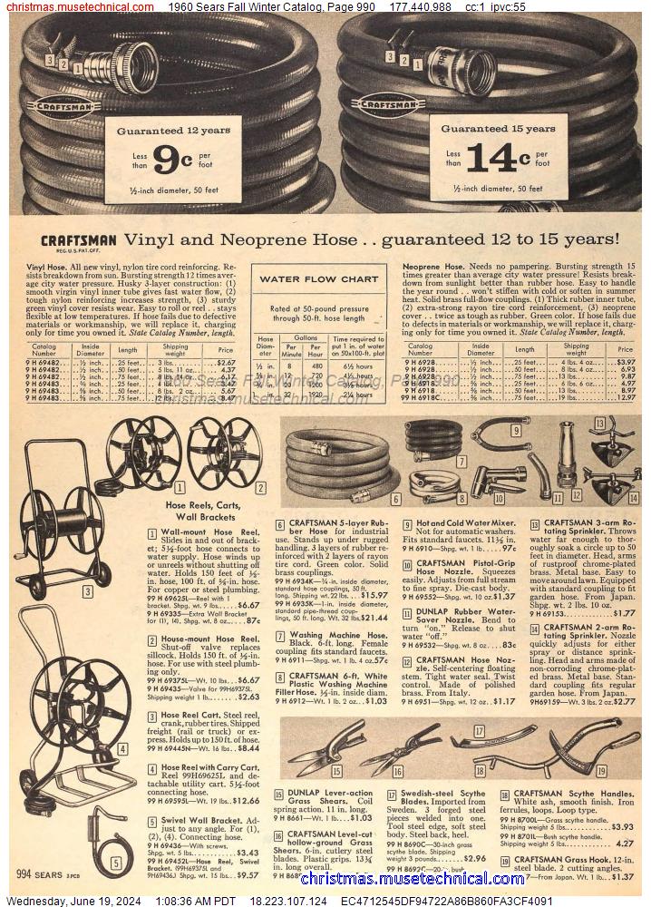 1960 Sears Fall Winter Catalog, Page 990