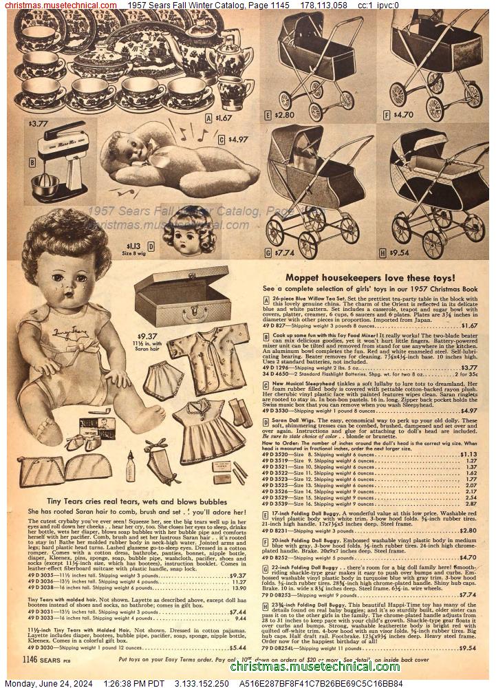 1957 Sears Fall Winter Catalog, Page 1145