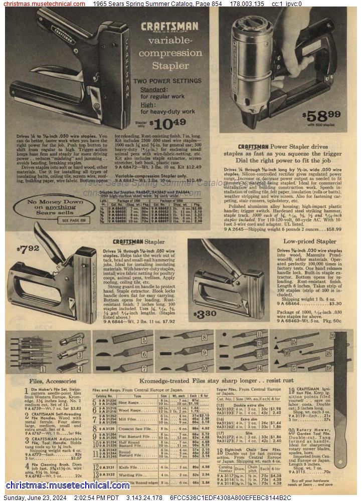 1965 Sears Spring Summer Catalog, Page 854