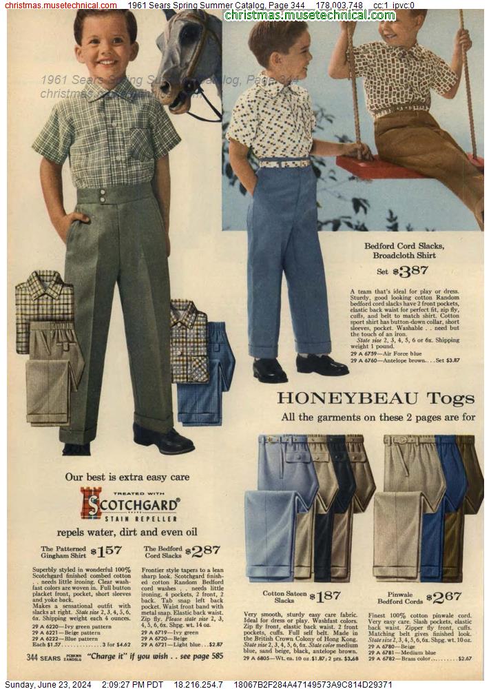 1961 Sears Spring Summer Catalog, Page 344