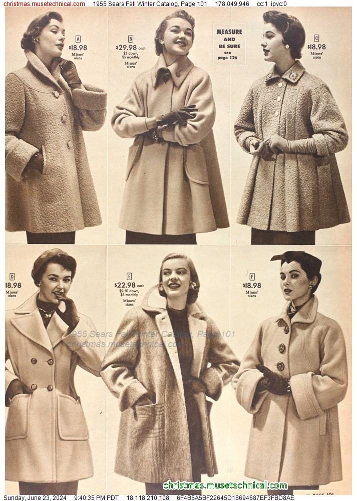 1955 Sears Fall Winter Catalog, Page 101