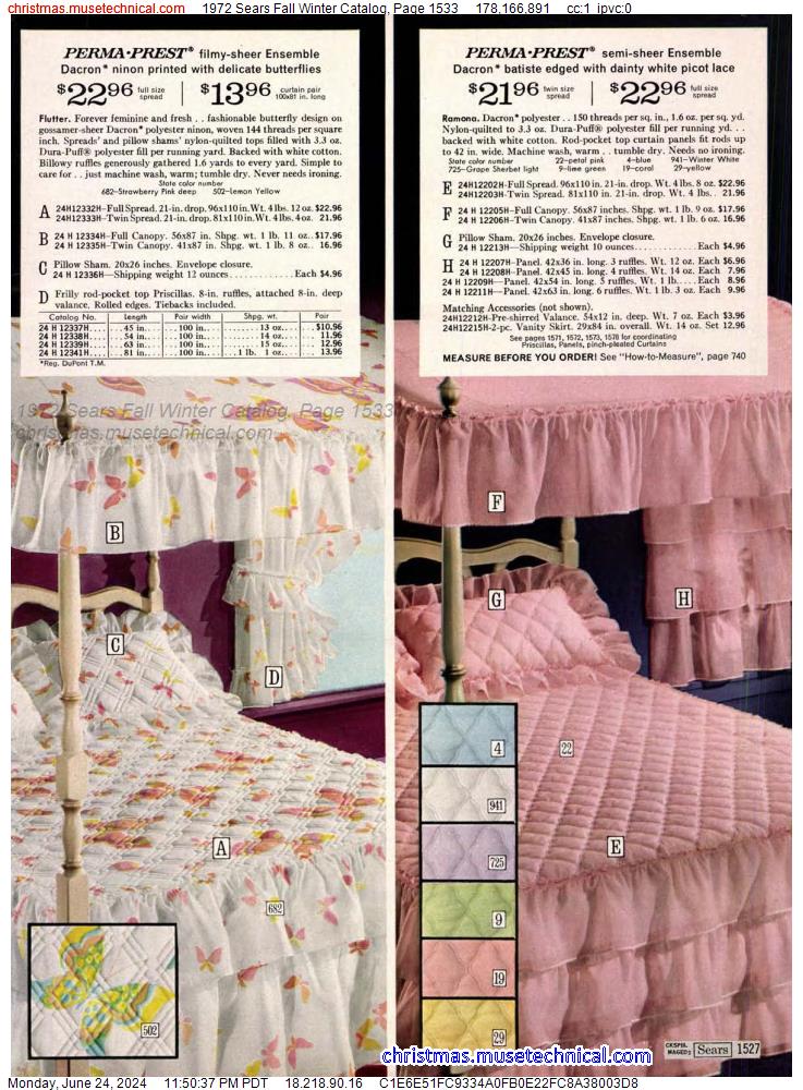 1972 Sears Fall Winter Catalog, Page 1533