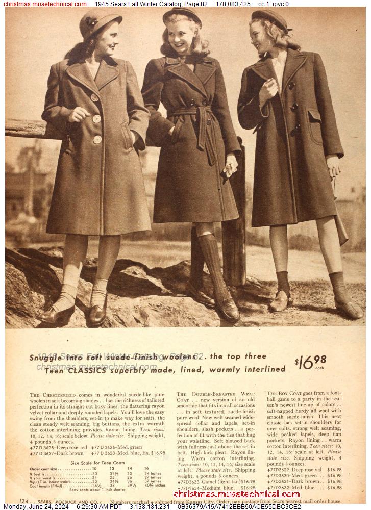 1945 Sears Fall Winter Catalog, Page 82