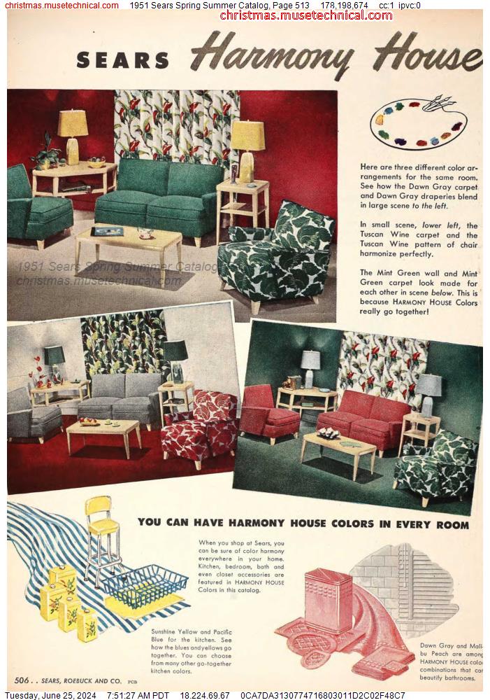 1951 Sears Spring Summer Catalog, Page 513