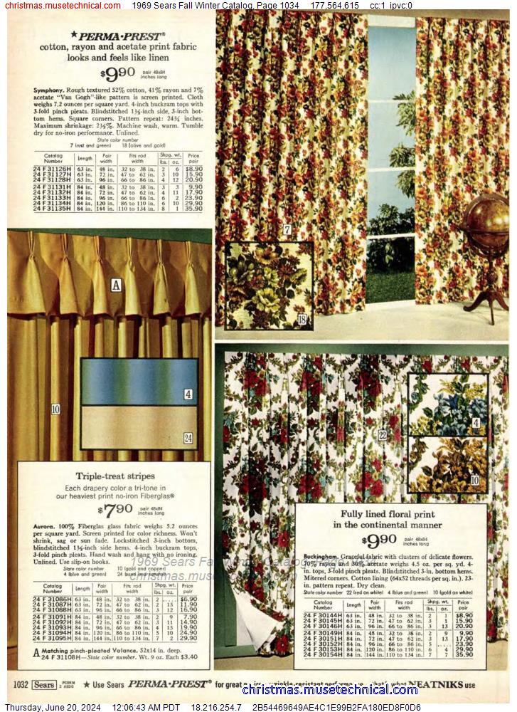 1969 Sears Fall Winter Catalog, Page 1034