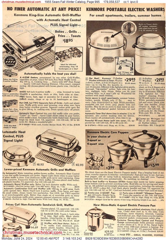 1955 Sears Fall Winter Catalog, Page 995