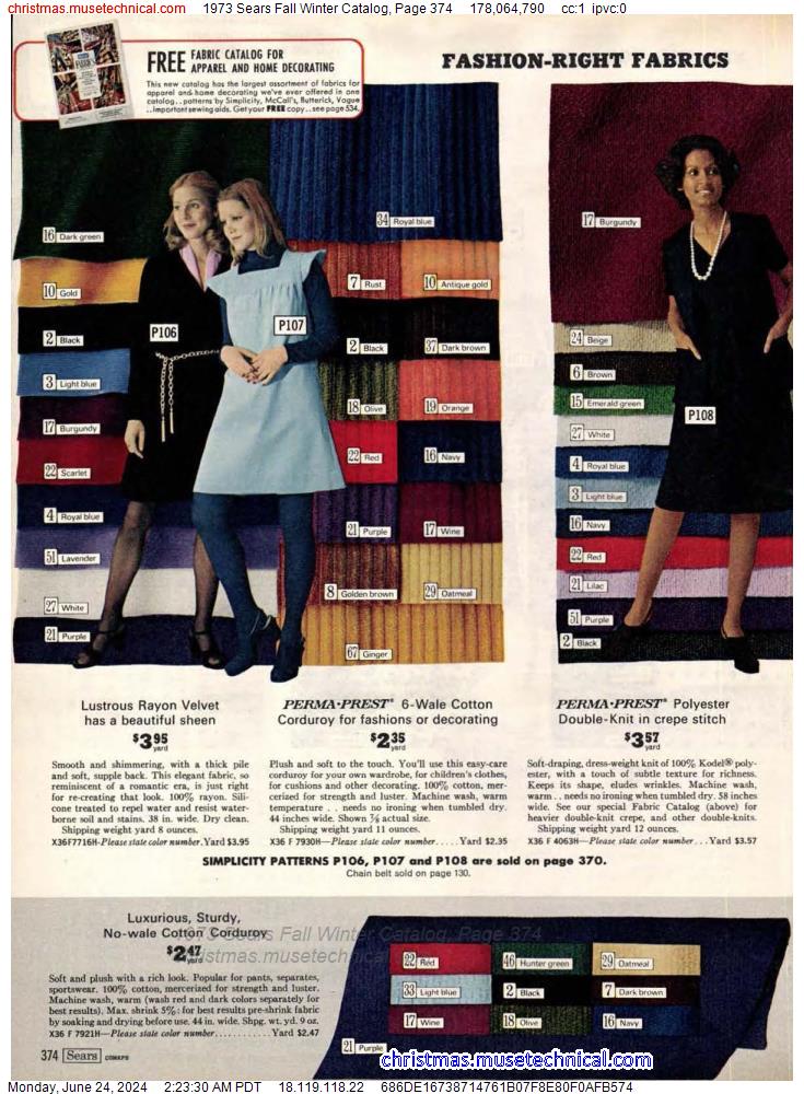 1973 Sears Fall Winter Catalog, Page 374