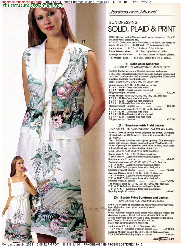 1981 Sears Spring Summer Catalog, Page 149