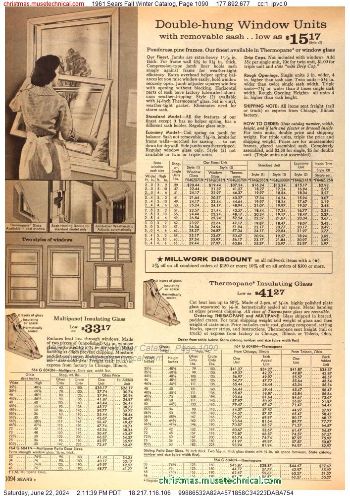 1961 Sears Fall Winter Catalog, Page 1090