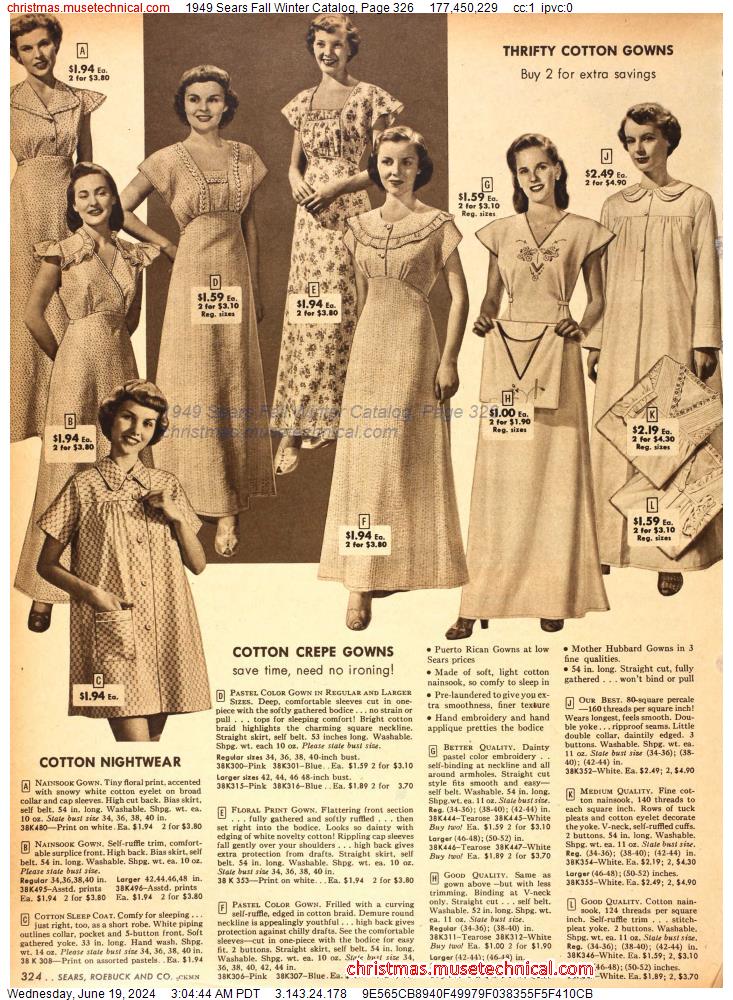 1949 Sears Fall Winter Catalog, Page 326