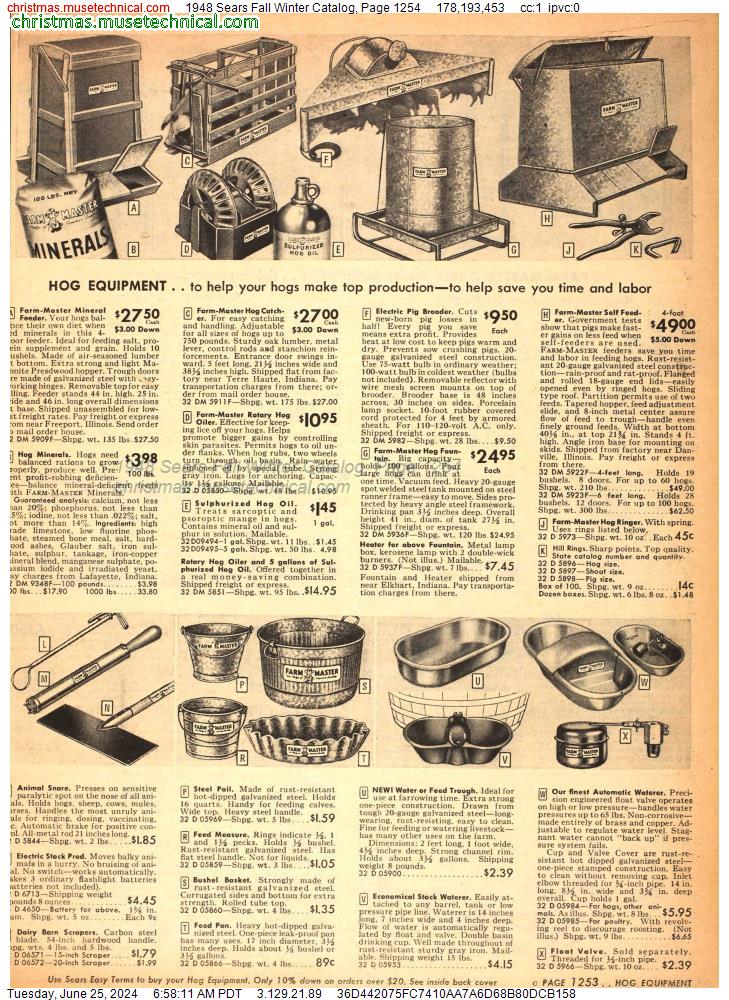 1948 Sears Fall Winter Catalog, Page 1254