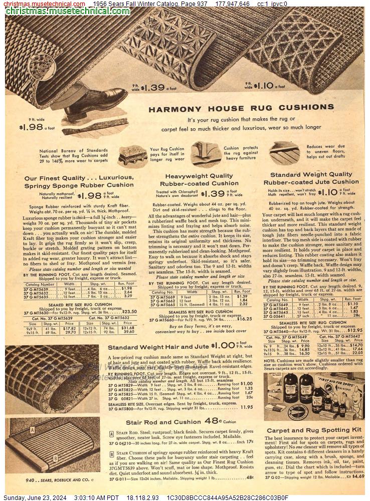 1956 Sears Fall Winter Catalog, Page 937
