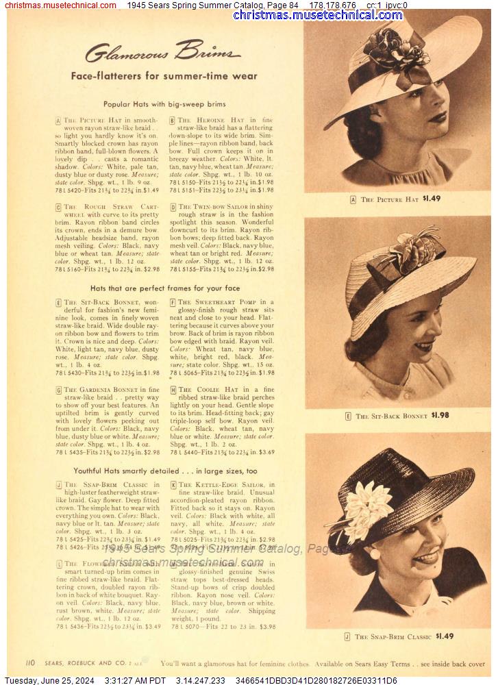 1945 Sears Spring Summer Catalog, Page 84