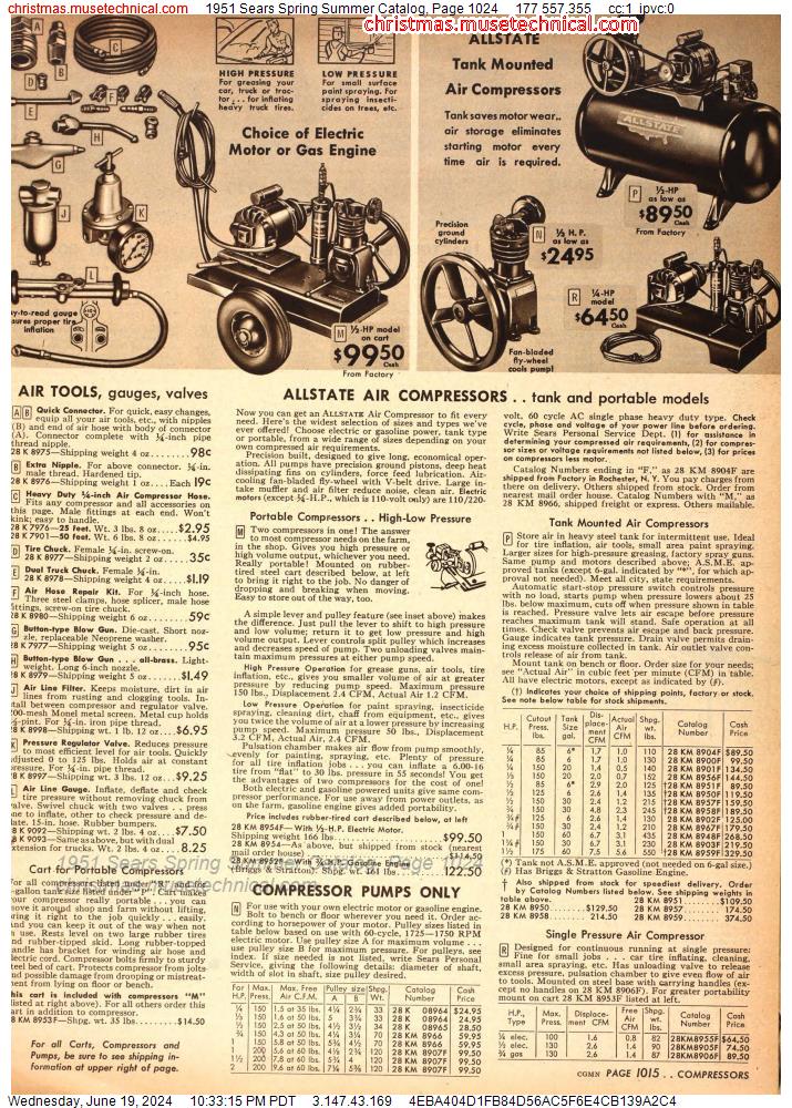 1951 Sears Spring Summer Catalog, Page 1024