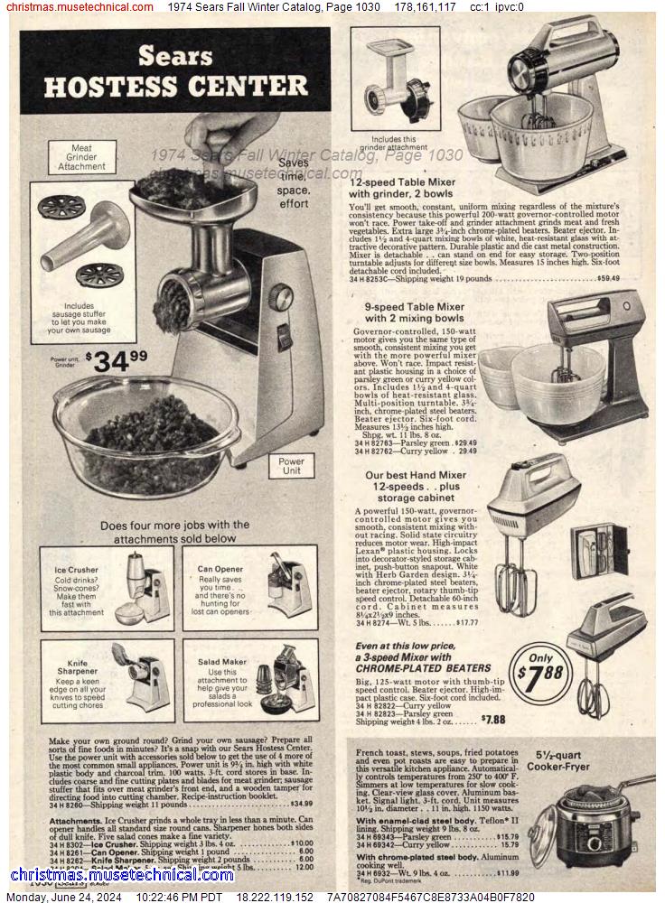 1974 Sears Fall Winter Catalog, Page 1030