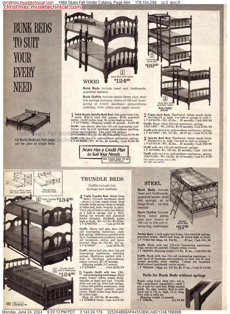 1969 Sears Fall Winter Catalog, Page 984