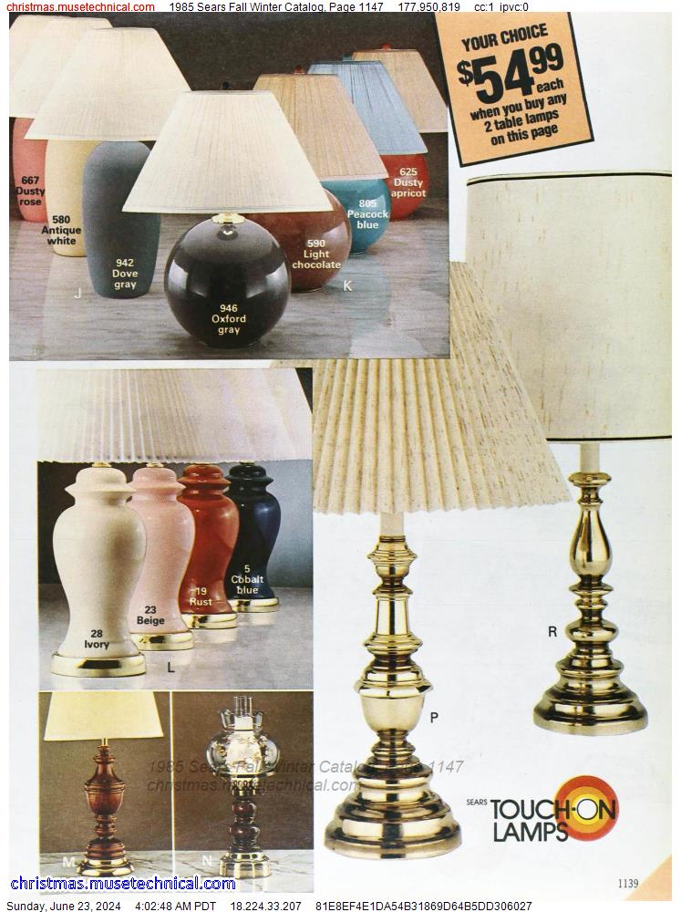 1985 Sears Fall Winter Catalog, Page 1147