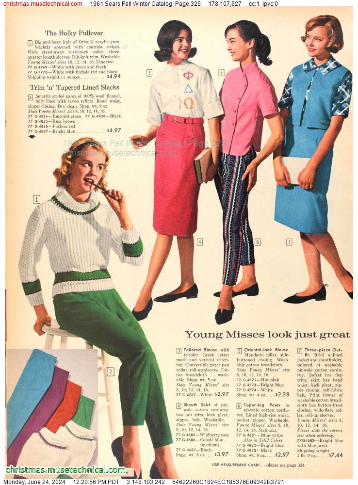 1961 Sears Fall Winter Catalog, Page 325