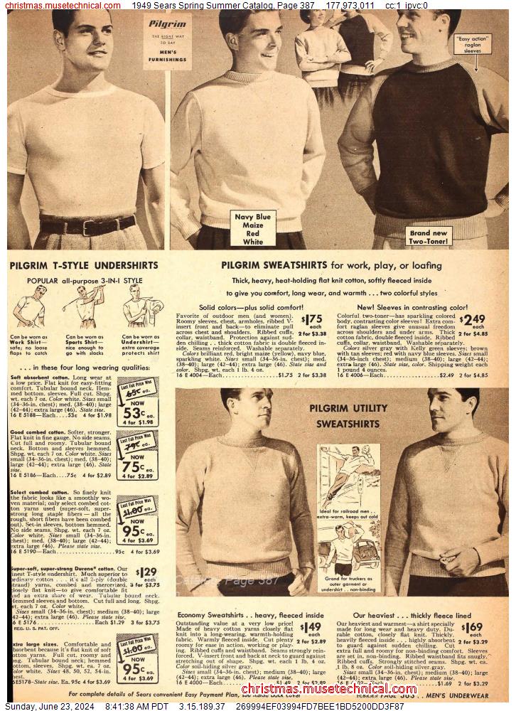 1949 Sears Spring Summer Catalog, Page 387