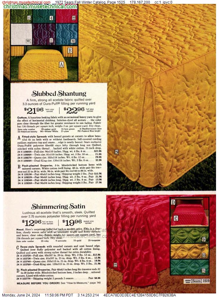 1972 Sears Fall Winter Catalog, Page 1525