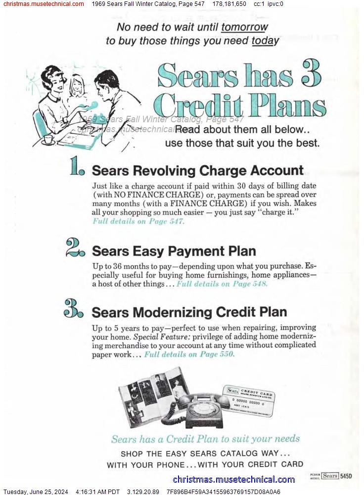 1969 Sears Fall Winter Catalog, Page 547