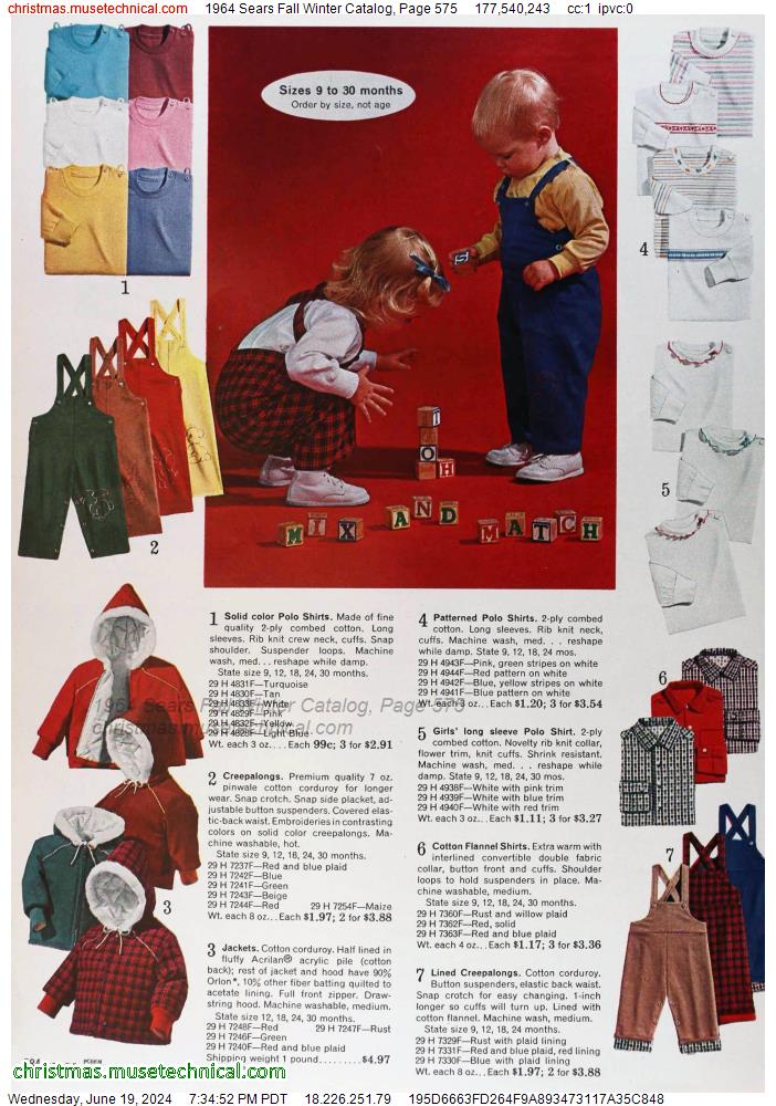 1964 Sears Fall Winter Catalog, Page 575