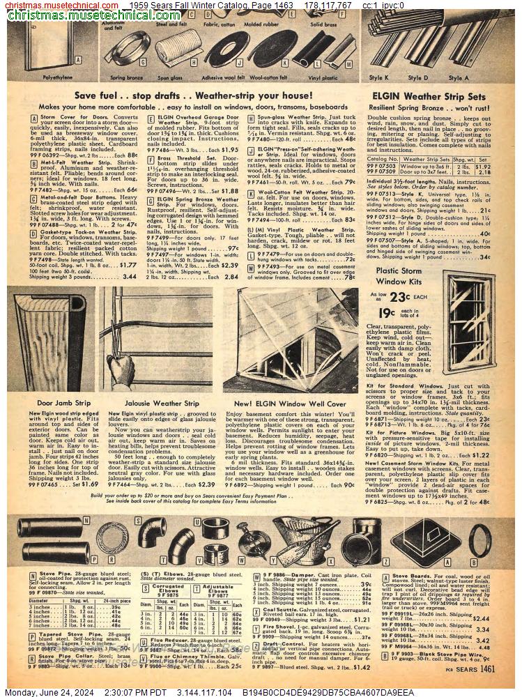 1959 Sears Fall Winter Catalog, Page 1463