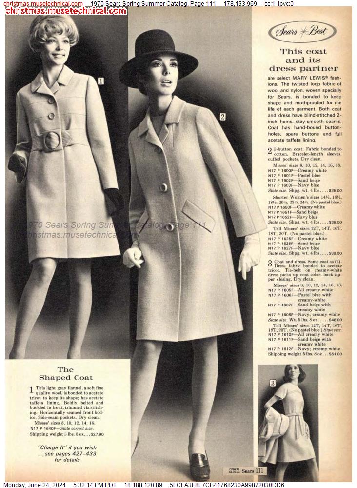 1970 Sears Spring Summer Catalog, Page 111