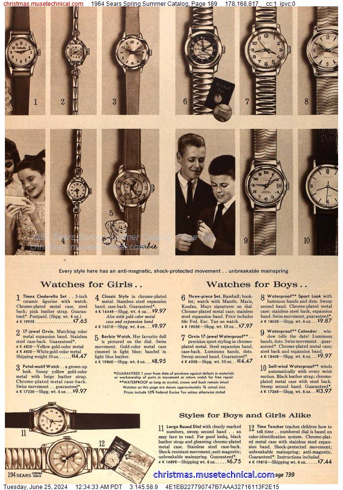 1964 Sears Spring Summer Catalog, Page 189
