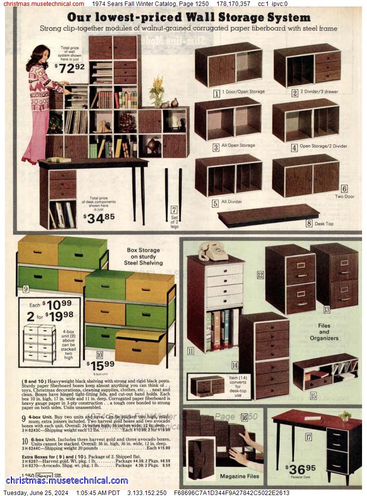 1974 Sears Fall Winter Catalog, Page 1250