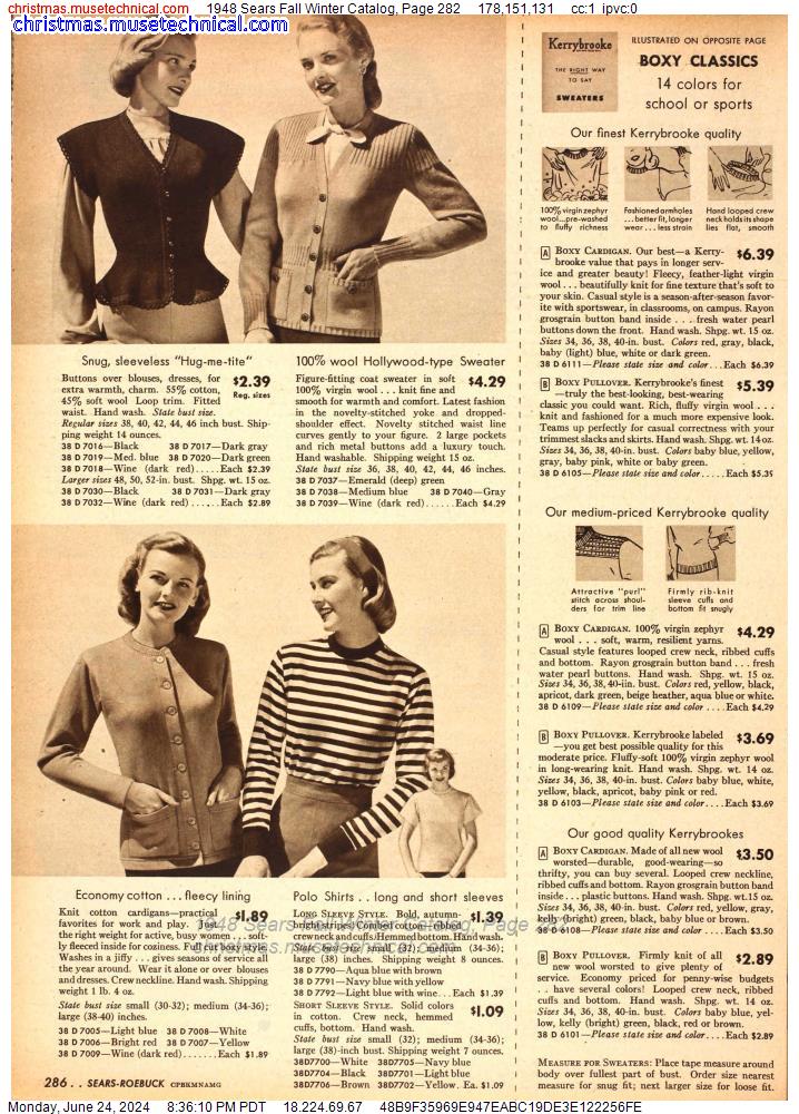 1948 Sears Fall Winter Catalog, Page 282