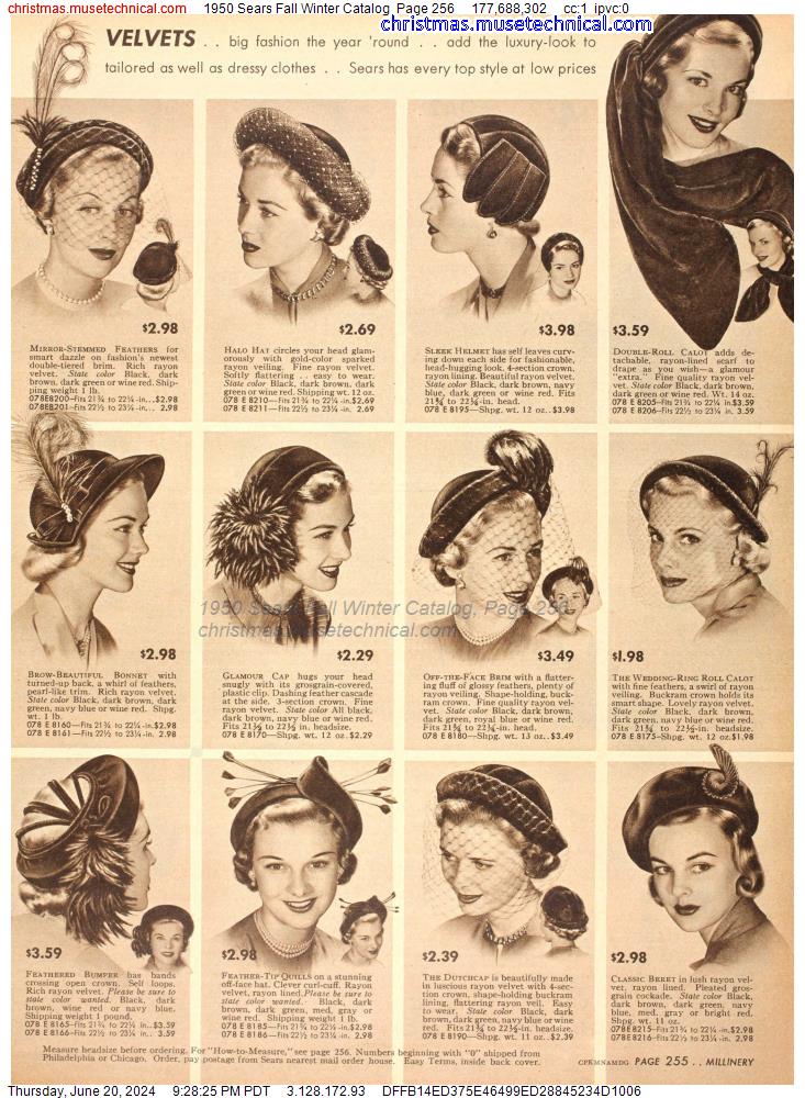 1950 Sears Fall Winter Catalog, Page 256