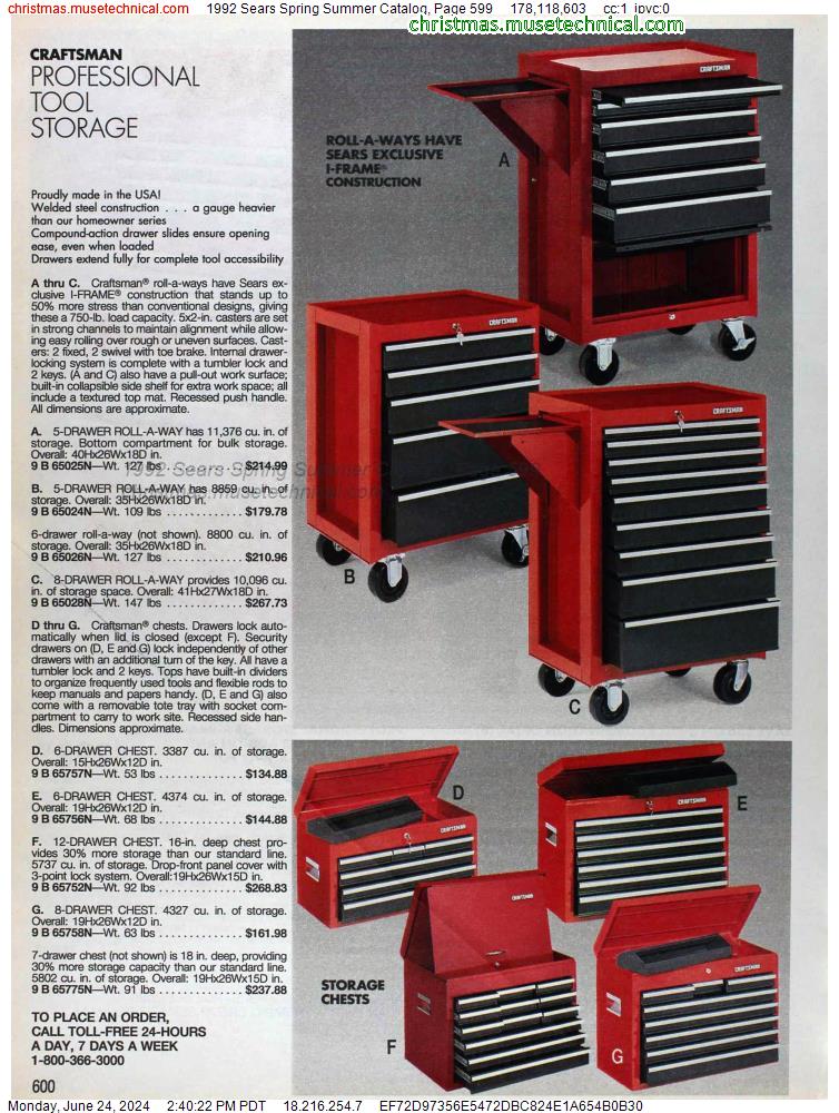 1992 Sears Spring Summer Catalog, Page 599