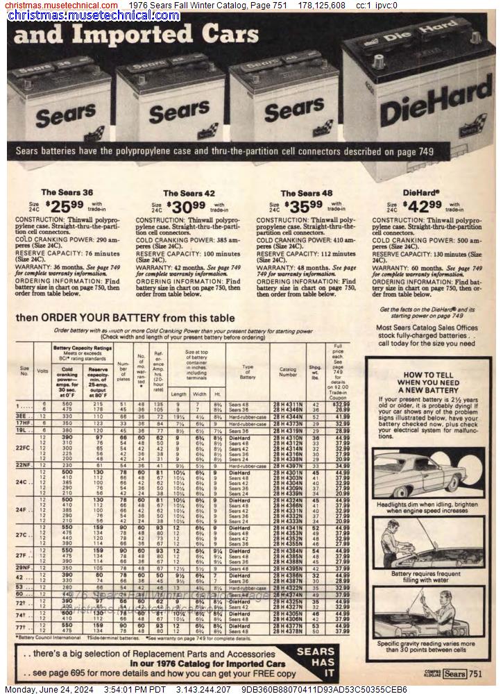 1976 Sears Fall Winter Catalog, Page 751